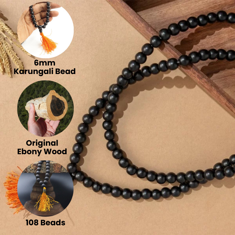 Original Karungali Malai 108-Beads Ebony Wood with Govt. Certified with FREE Karungali Bracelet - view 4