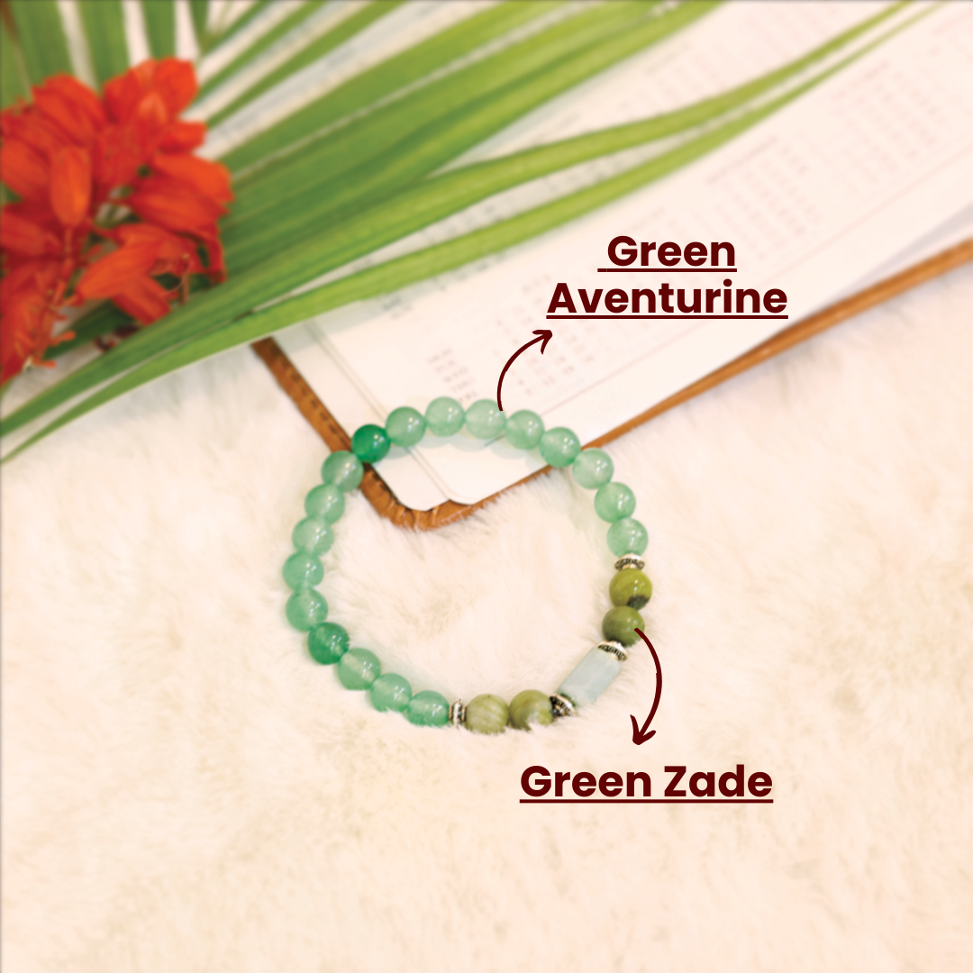Gemini (Mithun Rashi) Stone Bracelet with FREE Raw Selenite Plate
