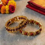 Dhana-Lakshmi Sangam: Square Gold-Plated Rudraksha & Rudraksha Chain Bracelet Combo