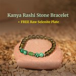 Virgo (Kanya Rashi) Stone Bracelet with FREE Raw Selenite Plate