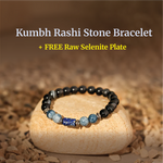 Aquarius (Kumbh Rashi) Stone Bracelet with FREE Raw Selenite Plate