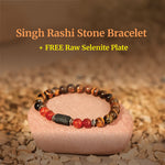 Leo (Singh Rashi) Stone Bracelet with FREE Raw Selenite Plate