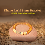 Sagittarius (Dhanu Rashi) Stone Bracelet with FREE Raw Selenite Plate