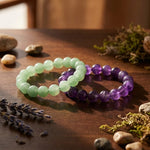 Green Aventurine & Amethyst Bracelet Combo for Emotional Healing and Growth