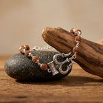 Silver Cap Rudraksha Bracelet with Trishul Damroo - view 7
