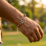Silver Cap Rudraksha Bracelet with Trishul Damroo - view 8