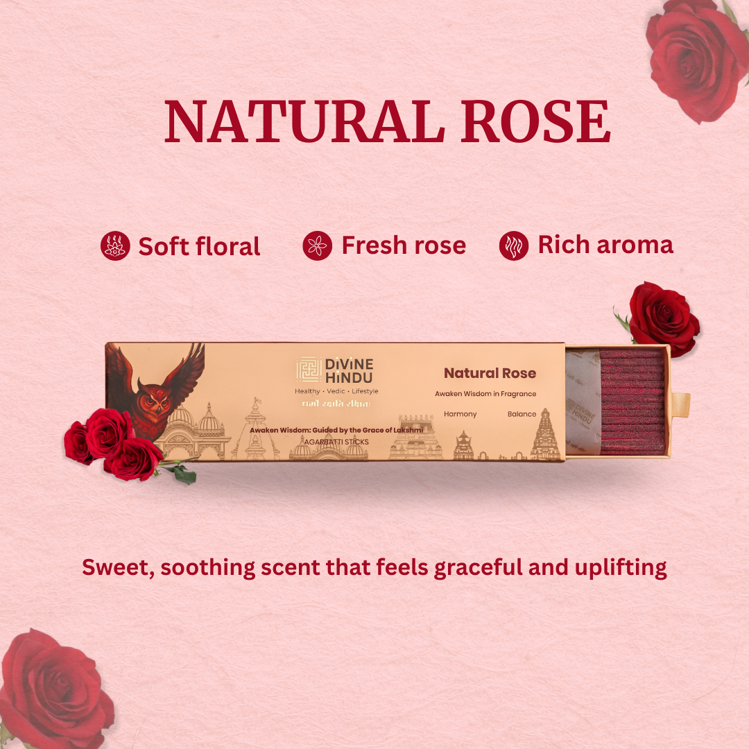 Natural Rose & Kasturi Mrig Fragrance Agarbatti / Incense Sticks (Pack of 30)
