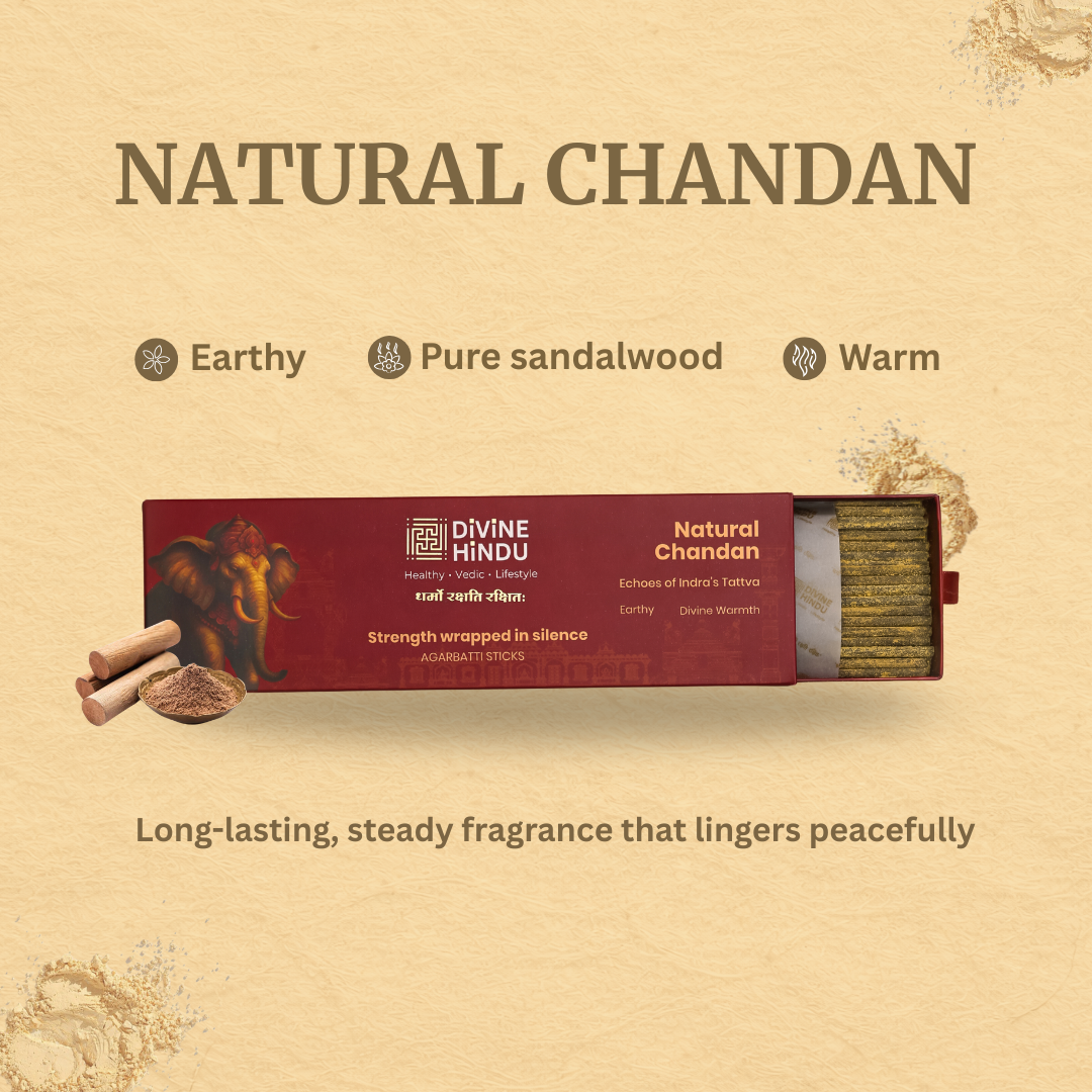 Natural Kesar Chandan & Chandan Agarbatti / Incense Sticks (Pack of 30)