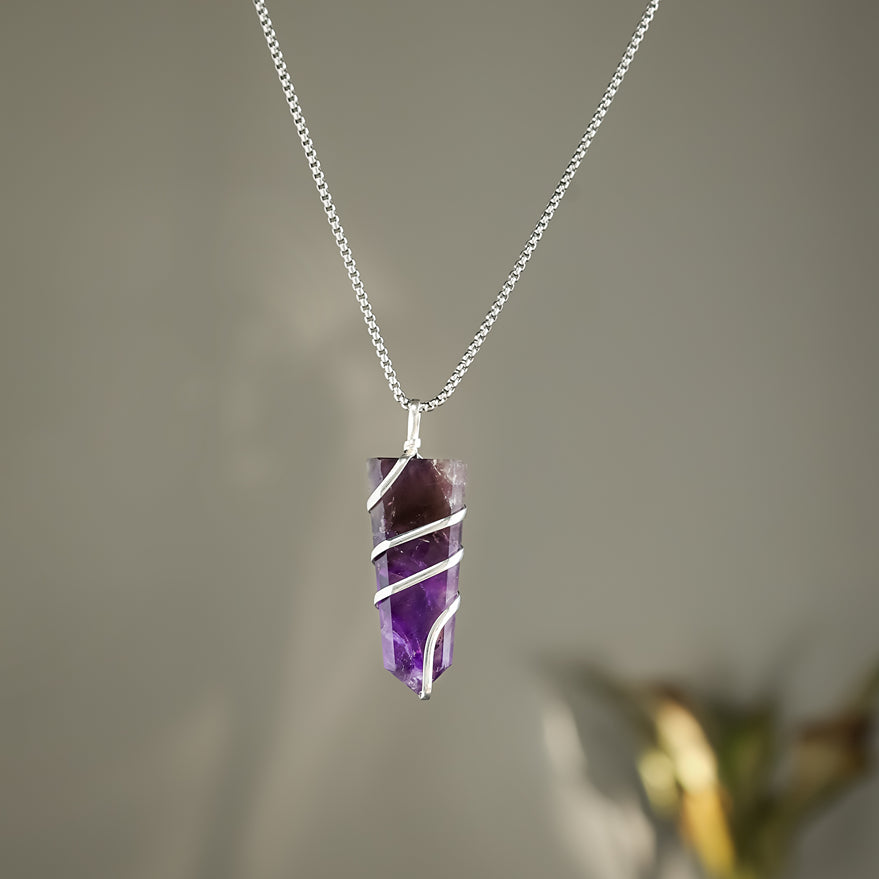 Amethyst Stone Locket with Chain