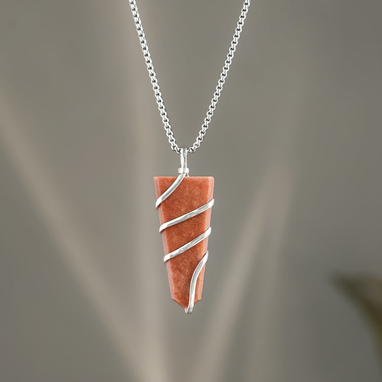 Red Jasper Stone Locket with Chain