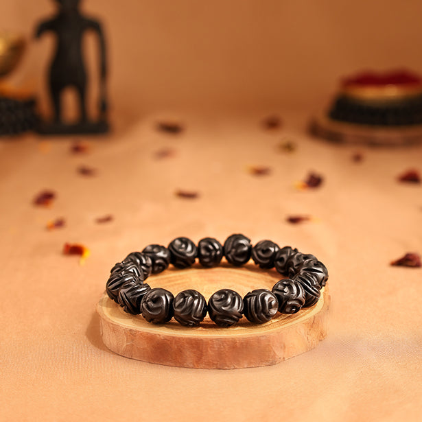 Karungali Malai Bracelet with design Engraved with Govt. Certification