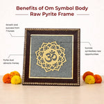 Om Symbol Raw Pyrite Frame | Meditative Mandala for Peace & Cosmic Energy - view 4