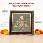 Lord Krishna Raw Pyrite Frame | Narayan Mantra for Peace & Joy - view 3