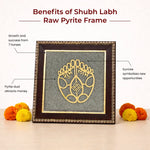 Shubh Labh Raw Pyrite Frame | Swastika Symbol for Prosperity - view 4