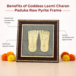 Raw Pyrite Frame with Goddess Laxmi Charan Paduka - view 4