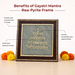 Gayatri Mantra Raw Pyrite Frame for Wisdom and Light - view 4