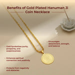 Gold Plated Hanuman Ji Coin Necklace - view 3