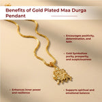 Gold Plated Maa Durga Pendant - view 3