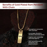 Gold Plated Ram Pendant With Chain - view 2
