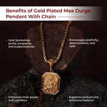 Gold Plated Maa Durga Pendant With Chain - view 4