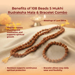 108 Beads 5 Mukhi Rudraksha Mala & Bracelet Combo - view 3