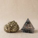 Dhan-Sampatti Booster: Sacred Pyrite Pyramid & Raw Pyrite Stone