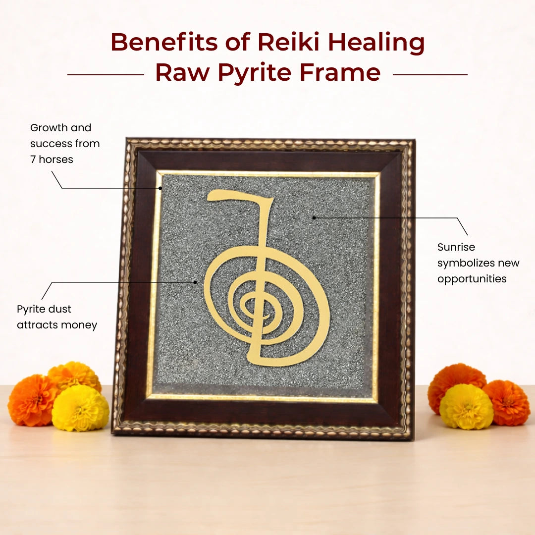 Reiki Healing Raw Pyrite Frame for Balancing Chakra - view 4