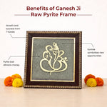 Ganesh Ji Raw Pyrite Frame for Prosperity and Good Fortune - view 4