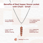 Red Jasper Stone Locket with Chain - view 4