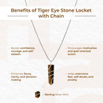 Tiger Eye Stone Locket with Chain - view 4