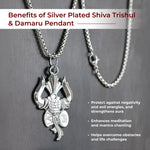 Silver Plated Shiva Trishul & Damaru Pendant - view 2