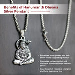 Hanuman Ji Dhyana Silver Pendant - view 3