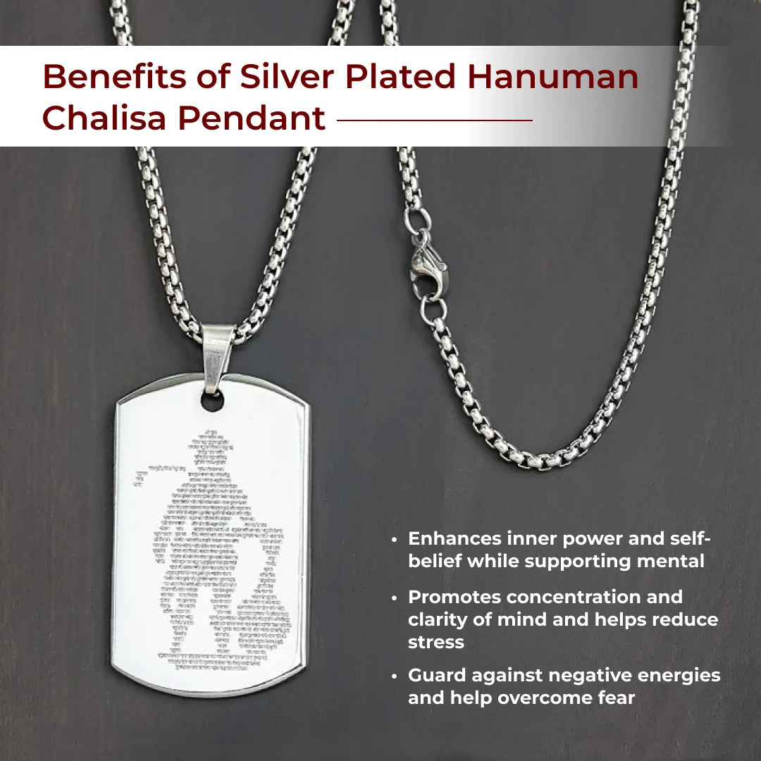 Silver Plated Hanuman Chalisa Pendant - view 4