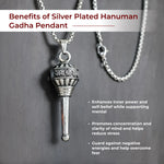 Silver Plated Hanuman Gadha Pendant
