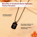 Oxidized Black Mahadev Trishul Pendant - view 4