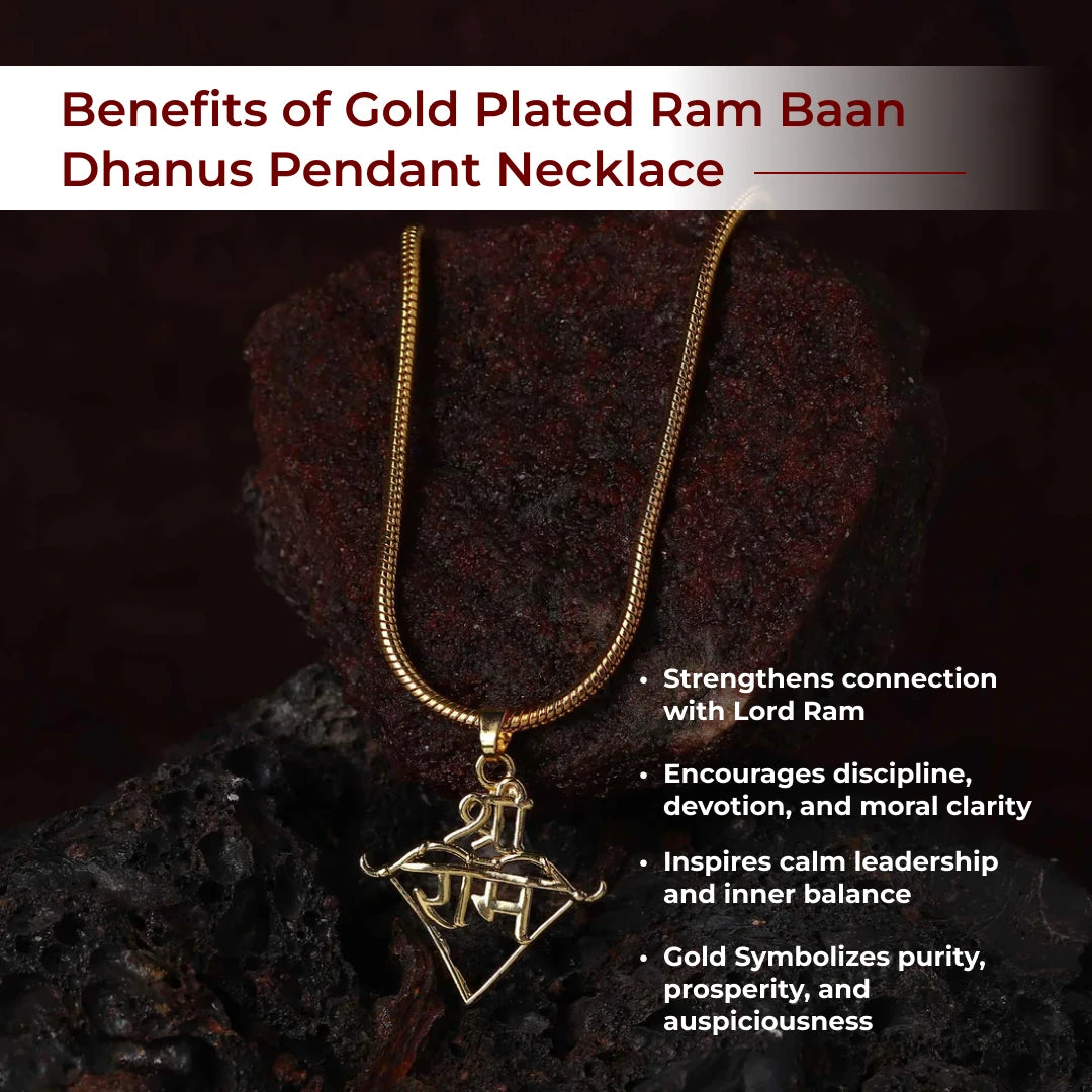 Gold Plated Ram Baan Dhanus Pendant Necklace - view 2