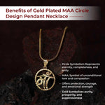 Gold Plated MAA Circle Design Pendant Necklace - view 3