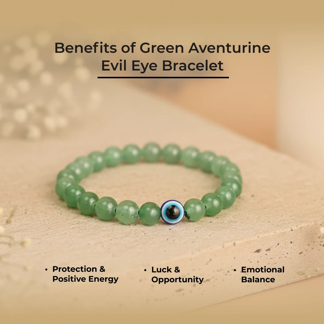 Green Aventurine Evil Eye Bracelet - view 4