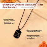 Oxidized Black Lord Rama Bow Pendant - view 4