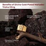 Divine Gold Plated Mahadev Trishul Ring - view 3