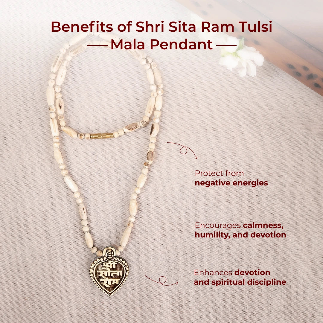 Shri Sita Ram Tulsi Mala Pendant | Blessings of Shri Sita Ram Ji - view 2
