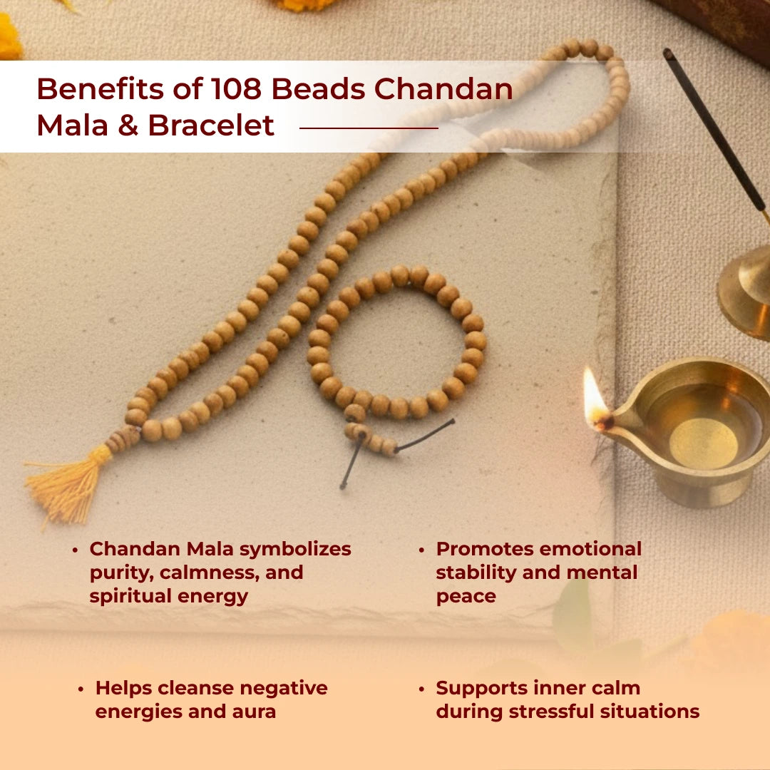 108 Beads Chandan Mala & Bracelet – Pure Sandalwood Combo - view 7