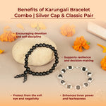 Karungali Bracelet Combo | Silver Cap & Classic Pair with Govt. Certification - view 2