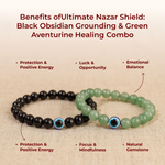 Ultimate Nazar Shield: Black Obsidian & Green Aventurine Healing Combo - view 2