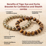 Tiger Eye and Pyrite Bracelet for Confidence and Wealth combo - view 4