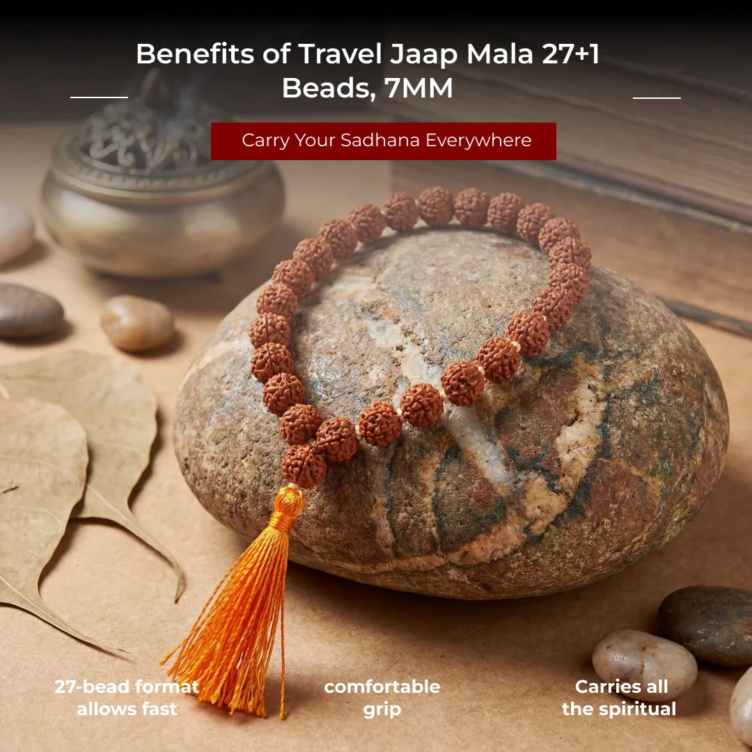 Travel Jaap Mala 27+1 Beads, 7MM - view 8