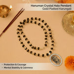 Hanuman Crystal Halo Pendant with Gold Platted Karungali - view 5