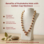 Rudraksha Mala with Golden Cap Necklace (26 + 1 Beads)