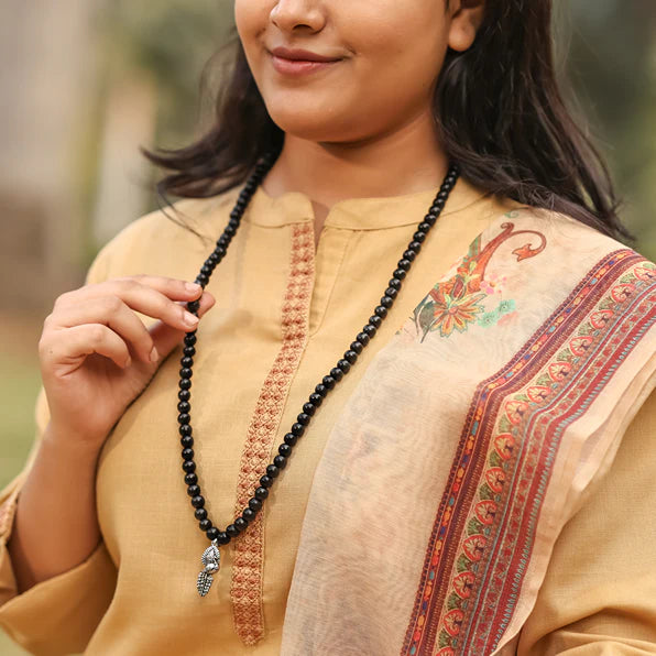 Karungali Malai with Vel Peacock Pendant - view 16