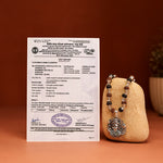 Rudraksha Karungali Malai in Silver-Cap with Lord Murugan Face Pendant - view 3